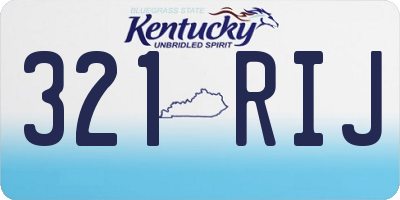 KY license plate 321RIJ
