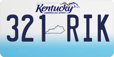 KY license plate 321RIK