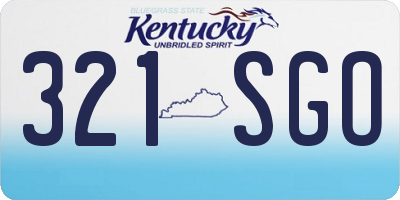 KY license plate 321SGO