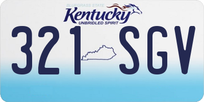 KY license plate 321SGV