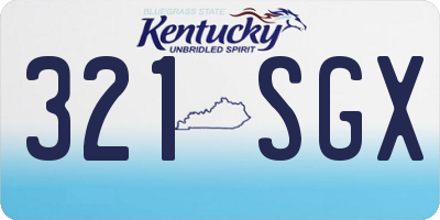 KY license plate 321SGX