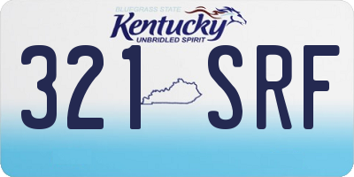 KY license plate 321SRF