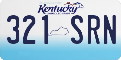 KY license plate 321SRN