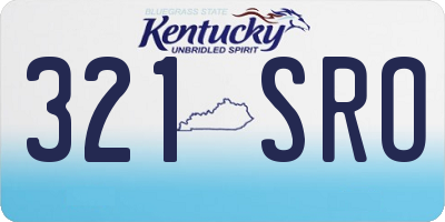 KY license plate 321SRO