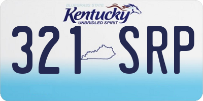 KY license plate 321SRP
