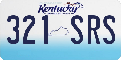 KY license plate 321SRS