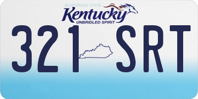 KY license plate 321SRT