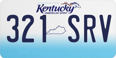KY license plate 321SRV