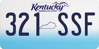 KY license plate 321SSF
