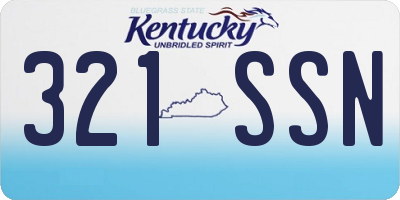 KY license plate 321SSN