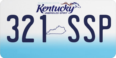 KY license plate 321SSP