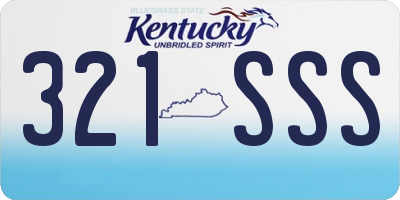 KY license plate 321SSS