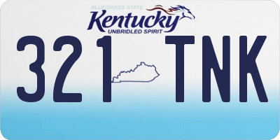 KY license plate 321TNK
