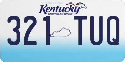 KY license plate 321TUQ