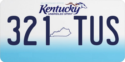 KY license plate 321TUS