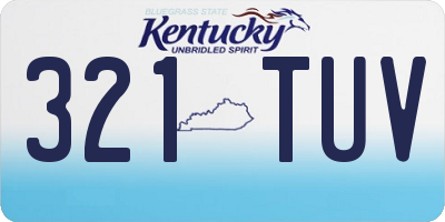KY license plate 321TUV