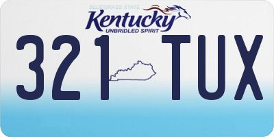 KY license plate 321TUX