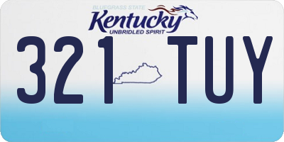 KY license plate 321TUY