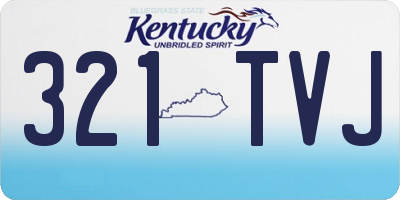KY license plate 321TVJ
