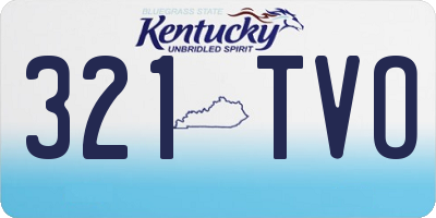 KY license plate 321TVO