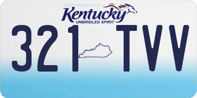 KY license plate 321TVV