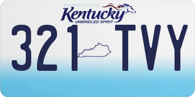 KY license plate 321TVY