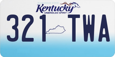 KY license plate 321TWA