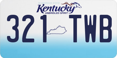 KY license plate 321TWB
