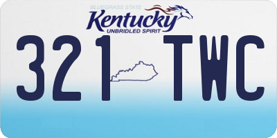 KY license plate 321TWC