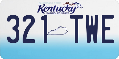KY license plate 321TWE
