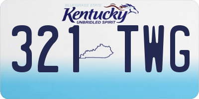 KY license plate 321TWG