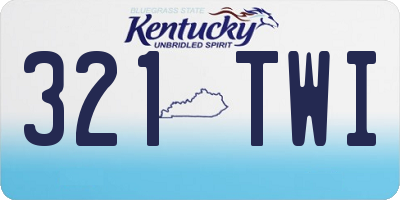 KY license plate 321TWI