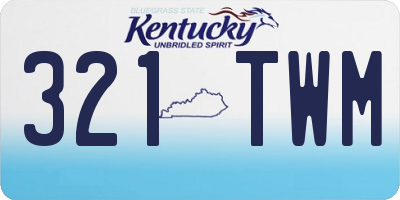 KY license plate 321TWM