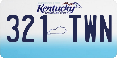 KY license plate 321TWN