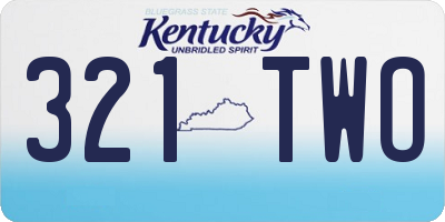 KY license plate 321TWO
