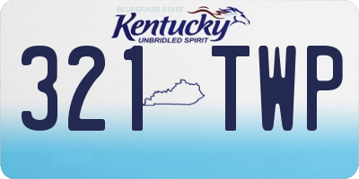 KY license plate 321TWP