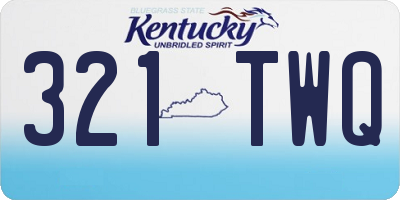 KY license plate 321TWQ