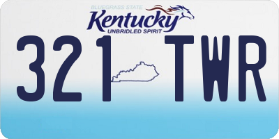 KY license plate 321TWR