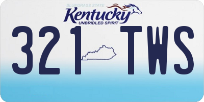 KY license plate 321TWS