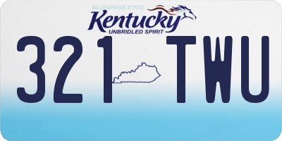 KY license plate 321TWU