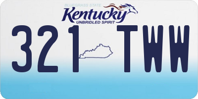 KY license plate 321TWW