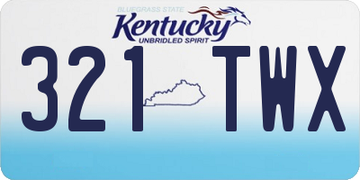 KY license plate 321TWX
