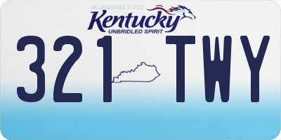 KY license plate 321TWY