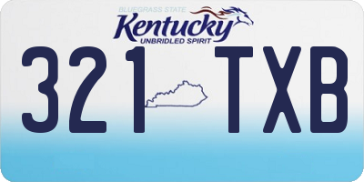 KY license plate 321TXB