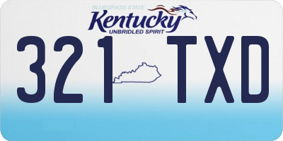 KY license plate 321TXD