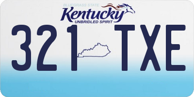 KY license plate 321TXE
