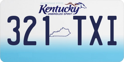 KY license plate 321TXI