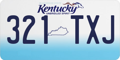 KY license plate 321TXJ