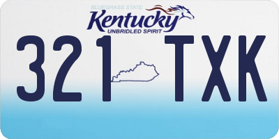 KY license plate 321TXK