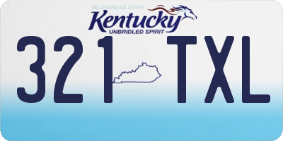 KY license plate 321TXL